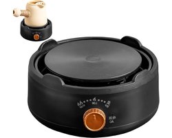Kleine Kookplaat - Theepot Kachel - Keuken Thuis Reizen - Verstelbaar Vermogen - 9 x 18 x 9 cm - Zwart