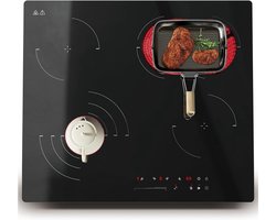 RONN® Elektrische Kookplaat 4 Pits - Elektrische Fornuis - Elektrische Kookplaat Vrijstaand - 4 Kookplaten 60 cm - Kinderslot - Zwart - 52cm x 59cm x 5cm; 7.5 kg