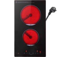 RVV® Elektrische Kookplaat 4 Pits - Elektrische Fornuis - Elektrische Kookplaat Vrijstaand - 4 Kookzones - Kinderslot - Rood 52cm x 29cm x 6cm