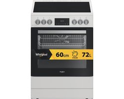 Whirlpool W6V8LCSW – Vrijstaande Elektrische Kookplaat met Oven – Keramisch – 4 Kookzones – 72 Liter – 8 Functies – Steam+ – Catalytische Reiniging – Wit