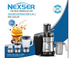 4-in-1 Blender & Juicer – 900W Multifunctionele Keukenmachine met 3,5L Glazen Kom – Voor Smoothies, Babyvoeding, Vlees & IJsklontjes