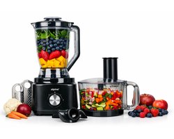 alpina 3-in-1 Foodprocessor, Blender en Smoothie Maker - Keukenmachine Multifunctioneel - Groentesnijder - Hakmolen - 1.8L - FP413GS - Zwart