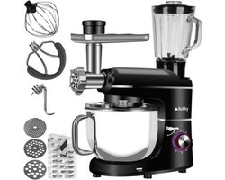 Ariko Keukenmachine - Blender - Mixer - Gehaktmolen - Vleesmolen - Foodprocessor - 3 in 1 - 2200W - zwart