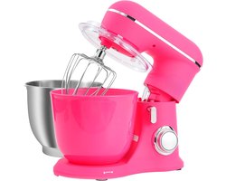 Aura® Mixer met mengkom - Mixer - Mixer met mengkom keukenmachine - donkerroze - ‎22cm x 36cm x 33cm