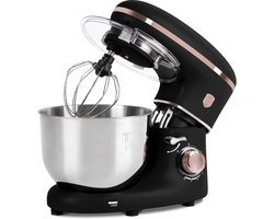 Berlinger Haus Keukenmachine - 1300W - Keukenrobot - Keukenmixer met RVS Mengkom - 6L - Zwart/Rose Goud