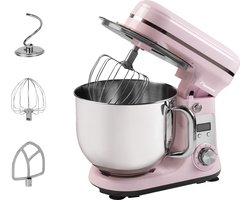 Bestron Keukenmachine - AKM2000SDP - 65dB - 6 snelheden & turbomodus - 6L capaciteit - Roze