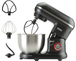 Bourgini Classic Kitchen Chef Keukenmachine - 4.5L Mengkom - Keukenmixer - Keukenrobot - 1300W- Zwart