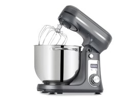 CYRO - Deegmachine - Kneedmachine - Elektrische Deegmixer - Keukenmachine - RVS - 6L - 6 Versnellingen - Stille Motor - Metaal Grijs