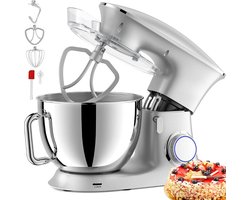 Deegmachine - 8,5 Liter Deegmachine - Deegmachine Met 6+1 Snelheden - 1500W Mengkneedmachine Met Deeghaak, Garde En Spatel Voor Bakken - Gebak - Koekjes