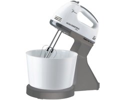 Elektrische Mixer met Mengkom – 7 Snelheden – 250W – Inclusief Kloppers & Deeghaken – Handmixer met Standaard – Ideaal voor Beslag, Deeg & Slagroom