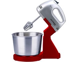Elektrische Mixer met Mengkom – 7 Snelheden – 250W – Inclusief Kloppers & Deeghaken – Handmixer met Standaard – RVS Mengkom – Ideaal voor Beslag, Deeg & Slagroom