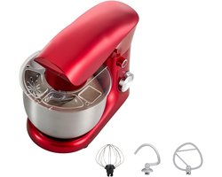 Elektrische Standmixer, 4,2 L Keukenapparaat, 1500W Deegmixer met 10 Snelheden en Pulsfunctie, Kantelbaar Kopontwerp, Inclusief Roestvrijstalen Kom, Deeghaak, Garde en Klopper voor Bakken, Mixen, Kloppen en Kneden