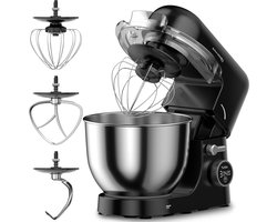 Erikssøn Kitchen Keukenmachine - 8 Snelheidsstanden Met Timer - 5L Mixer met Mengkom - 1400W - Keukenrobot - Keukenmixer - Foodprocessor - Zwart