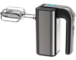 Handmixer met 5 Snelheden – Extra Krachtig 500W – Dubbele Kloppers & Deeghaken – Compacte Keukenmachine – Elektrische Handklopper – Zwart – Incl. Accessoires