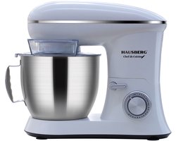 Hausberg HB-7622AB Multifunctionele Keukenmachine 1700 W | 6,5 L RVS Mengkom | 10 Snelheden – Wit