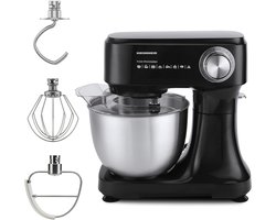 Heinner Keukenmachine 600W – 3,5L RVS Mengkom – 12 Snelheden – Pulse-functie – Planetaire Mixer – Zwart – Inclusief Klopper, Kneedhaak