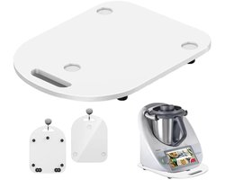 Hoogwaardige schuifmengplaat geschikt voor Thermomix TM6/TM5, snel bewegende rolmengplaat met wielen, helderwit.