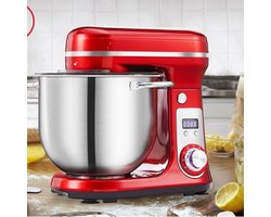 Keuken Mixer, Blender - Keukenmachine 6L - RVS - 6 Standen - Rood