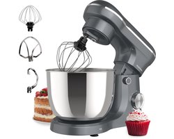 Keukenmachine - 1500W - Keukenrobot - Keukenmixer - Mixer met Mengkom - 5L - Grijs - Vivid Green