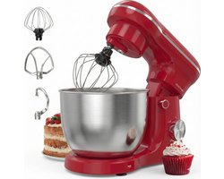 Keukenmachine - 1500W - Keukenrobot - Keukenmixer - Mixer met Mengkom - 5L - Rood - Vivid Green