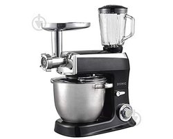 Keukenmachine 1900W - Multifunctionele Keukenrobot met 6 Snelheden, RVS Mengkom & Spatscherm - Zwart