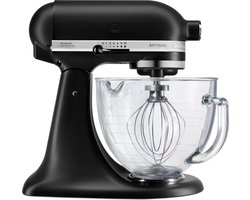 KitchenAid Artisan mixer - keukenrobot 4,8 liter 5KSM156EBM - Glazen kom - mat zwart