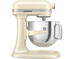 KitchenAid keukenmachine - Artisan - In hoogte verstelbare kom - 375 W - 11 snelheden - 3 RVS accessoires - 6,6L - Amandelwit