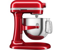 KitchenAid keukenmachine - Artisan - In hoogte verstelbare kom - 375 W - 11 snelheden - 3 RVS accessoires - 6,6L - Appelrood