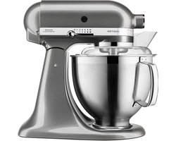 KitchenAid keukenmachine - Artisan - Keukenrobot met 3 RVS accessoires en 2 mengkommen - 300 W - 3 L en 4,8 L - Tingrijs