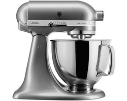 KitchenAid keukenmachine - Artisan - Keukenrobot met 5 accessoires en 2 mengkommen - 300 W - 3 L en 4,8 L - Contour Zilver