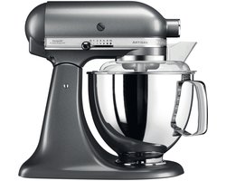 KitchenAid keukenmachine - Artisan - Keukenrobot met 5 accessoires en 2 mengkommen - 300 W - 3 L en 4,8 L - Tingrijs