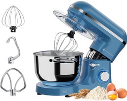 KitchenBrothers 2000W Keukenmachine - Keukenrobot - 6,2L - Mixer met Mengkom - Keukenmixer - Pastel Blauw