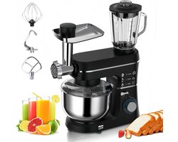 Krachtige 5-in-1 Keukenmachine 10L Met Accessoires: Kneedmachine, Mixer, Vleesmolen