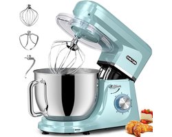 Krachtige Keukenmachine 2000 W met Kneed- en Roerfunctie, 6 Snelheden, Geluidsarm en RVS Kom van 7,2 l