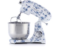 Laura Ashley Keukenmachine - 1800W, 6L RVS kom, roerhaak, deeghaak, garde, spatdeksel, 10 snelheden - China Roos - ByVQ
