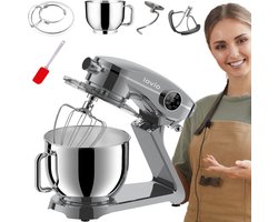 Lovio ChefMaster Serie - Keukenmachine - 1800W - Grijs - 10 Snelheden - RVS Kom 6,5L