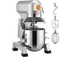 Professionele Keukenmixer, 18,7 Liter Staande Mixer met 3 Instelbare Snelheden, 1100 W Deegmixer, Roestvrijstalen Kom en 3 Accessoires, Ideaal voor Restaurants, Bakkerijen, Patisserieën en Cafés