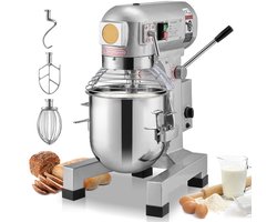 Professionele Keukenmixer - Standmixer/Deegmixer 28,5 L - Vermogen 1100 W - 3 Snelheden - RVS Mengkom - 3 Opzetstukken
