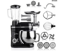 RFWR® 3-in-1 Keukenmachine met Planetair Roersysteem, Vleesmolen en 5L Roestvrijstalen Kom