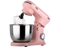 Royal Swiss® – Keukenmachine 1500W – 5L RVS Mengkom – Planetair Mengsysteem – 10 Snelheden + Pulse – Roze