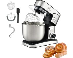 Royal Swiss® Keukenmachine XXL 16L – 2800W Krachtig – RVS Mengkom – 12 Snelheden – Keukenrobot Deegmixer & Deegkneder met LED Display