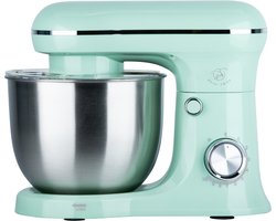 Royal Swiss Keukenmixer 5L Mintgroen – 10 Snelheden + Pulse – 1500W – Planetaire Mengfunctie – Inclusief Deeghaak, Menghaak & Garde – RVS Mengkom