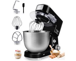Royalty Line® PKM700 Keukenmachine - Keukenmixer 4 Liter - 1000W Keukenrobot - Foodprocessor Met Accessoires - Zwart