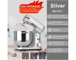 Shoppee 6L Foodprocessor - Keukenmachine - Voedsel Stand Mixer 1200W Dc - Stille Motor - Roestvrijstalen Kom 6-Speed -Crème Ei Garde zweep Deeg Kneader