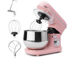 SNJY® Keukenrobot - Keukenmachine - Foodprocessor - Keukenmixer - 1100 W - 5L - Roze
