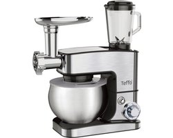 Teffo Stand Mixer Pro - Keukenrobot - 5L - 1300W - Met Gehaktmolen, Blender en RVS Kom