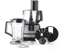 Trebs Keukenmachine - 2 snelheden - Meerdere accessoires - 99394 - Zwart RVS