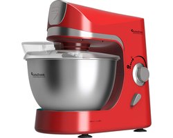 TurboTronic TT-002 Pro-Mix Keukenmachine - Foodprocessor - Staande Keukenmixer- keukenrobot- 5 Liter - 2000W - Rood