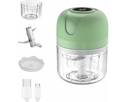 Ynkkvre – Keukenmachine – Mini Elektrische Hakker – Draadloos – 250 ml – Voor Knoflook, Groenten, Fruit, Uien, Vlees, Salades, Babygerechten, Kruiden