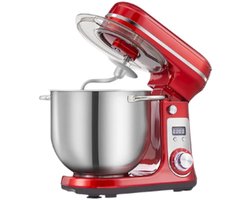Yoin Deegmachine - Keukenmachine - 6 snelheden - 1200W - 6L - Kneedmachine - Deegmixer - Deeghaak - Keukengerei - Rood